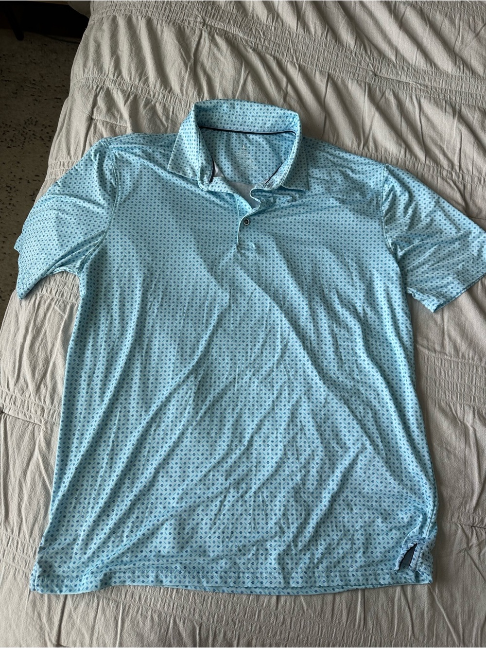 Amazon Light Blue Micro-Pattern Polo